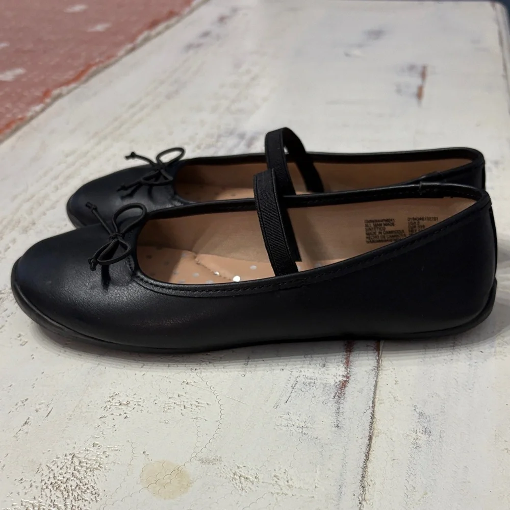 Wonder Nation Black ballet‎ flats Kids Dress Shoes Size 2 Girls